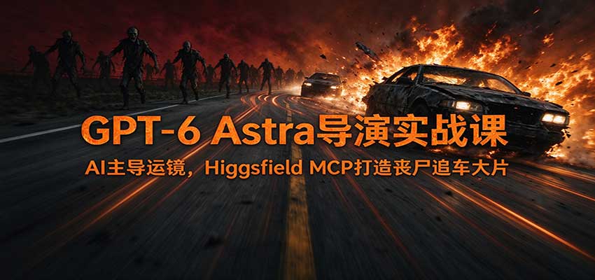 GPT-6 Astra导演实战课：AI主导运镜，Higgsfield MCP打造丧尸追车大片-云创网
