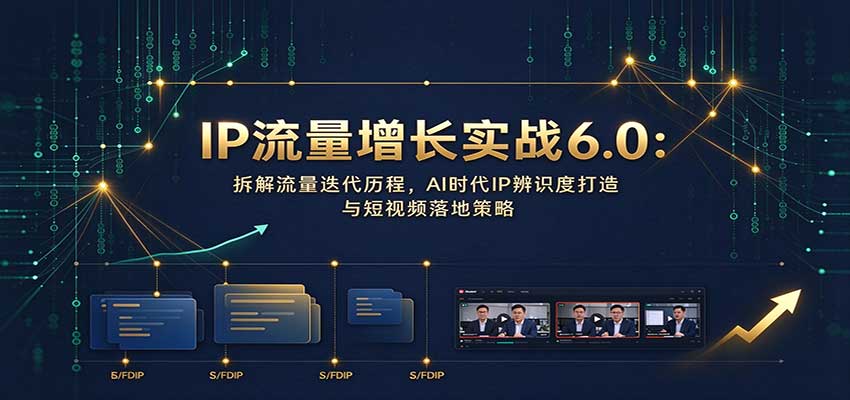 IP流量增长实战6.0：拆解流量迭代历程，AI时代IP辨识度打造与短视频落地策略-云创网