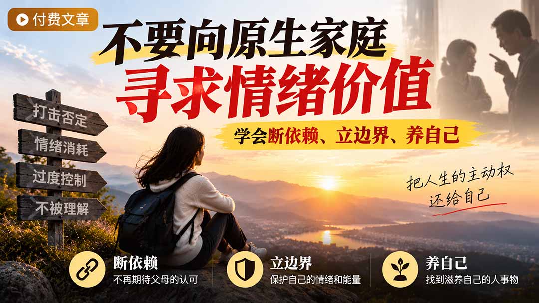 付费文章：不要向原生家庭寻求情绪价值，学会断依赖、立边界、养自己-云创网