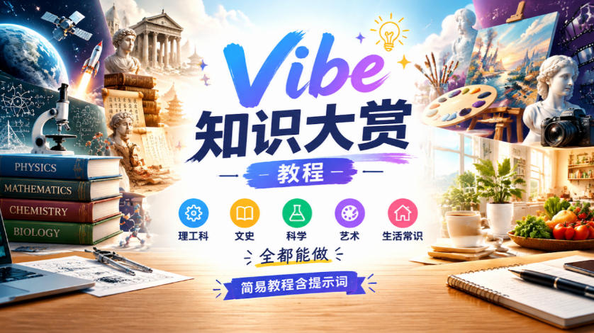 Vibe知识大赏教程，理工科、文史、科学、艺术、生活常识全都能做，简易教程含提示词(更新1025)-云创网