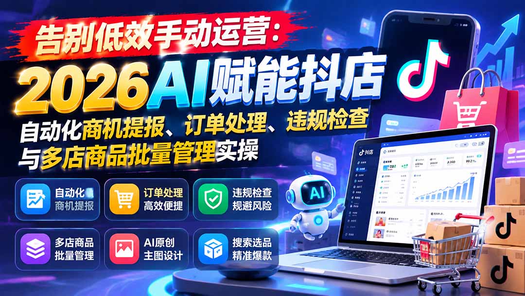 告别低效手动运营：2026AI赋能抖店自动化商机提报、订单处理、违规检查与多店商品批量管理实操-云创网