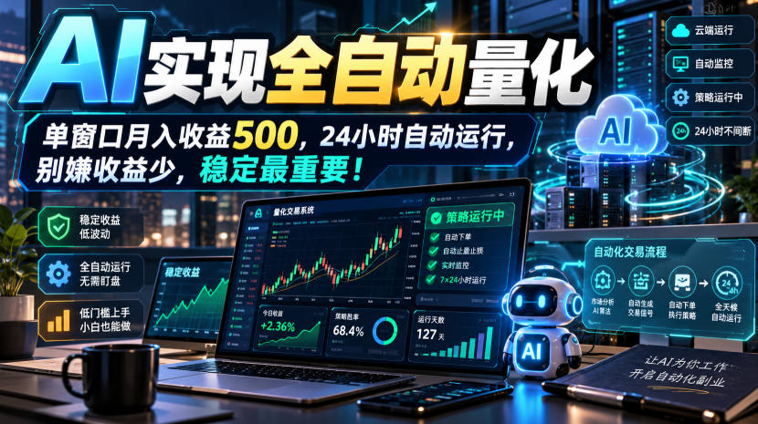 AI全自动量化项目，长期稳定可落地，0门槛躺赚稳定项目！-云创网