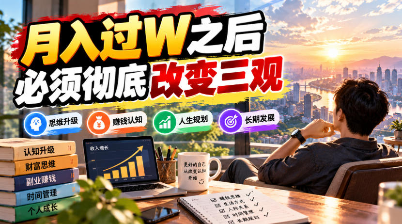 某公众号付费文章：月入过W之后，必须彻底改变三观-云创网