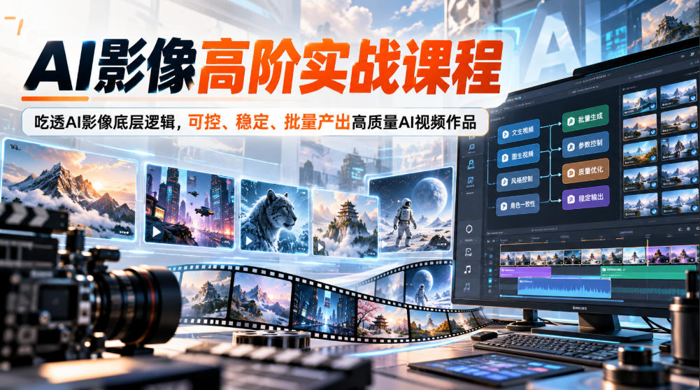 AI影像高阶实战课程，吃透AI影像底层逻辑，可控、稳定、批量产出高质量AI视频作品-云创网