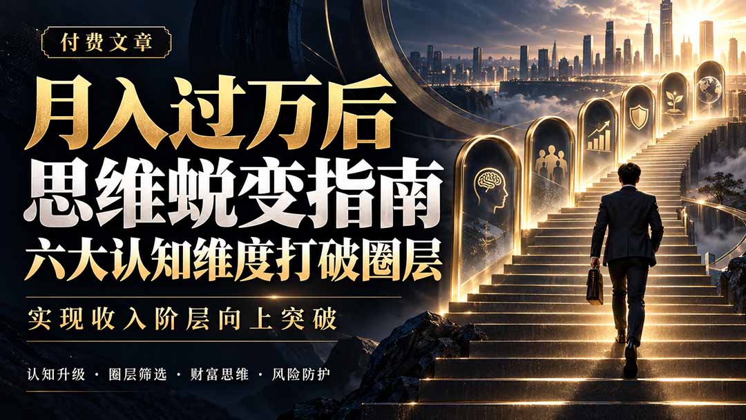 付费文章：月入过万后思维蜕变指南，六大认知维度打破圈层，实现收入阶层向上突破-云创网