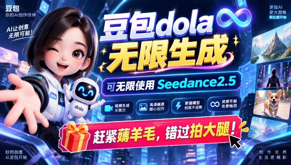 1029最新豆包dola无限生成技术，可以无限生成sseedance2.5，赶紧薅羊毛，和谐拍大腿-云创网