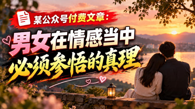 某公众号付费文章：男女在情感当中必须参悟的真理-云创网