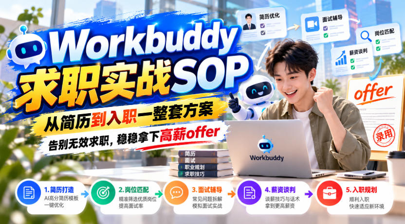 Workbuddy求职实战SOP，从简历到入职一整套方案，告别无效求职，稳稳拿下高薪offer-云创网