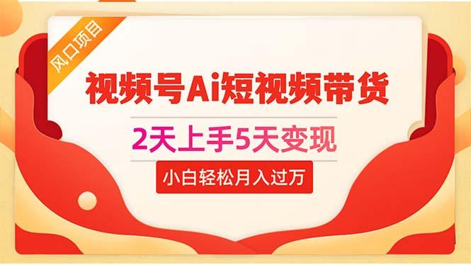 2天上手5天变现视频号Ai短视频带货0粉丝0基础小白轻松月入过万-云创网