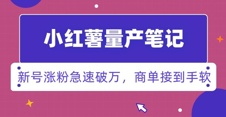 小红书量产笔记，一分种一条笔记，新号涨粉急速破万，新黑马赛道，商单接到手软【揭秘】-云创网