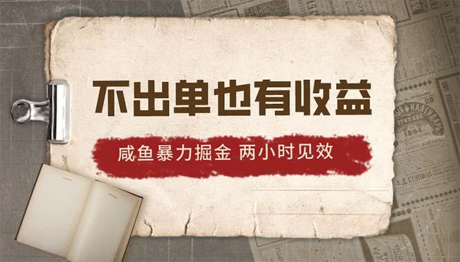 2024咸鱼暴力掘金，不出单也有收益，两小时见效，当天突破500+-云创网