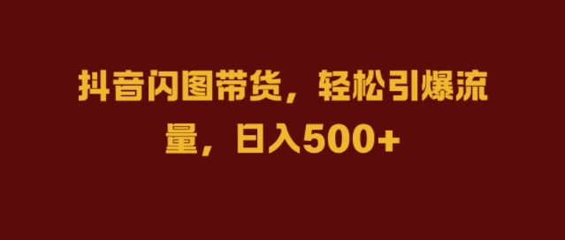抖音闪图带货，轻松引爆流量，日入几张【揭秘】-云创网