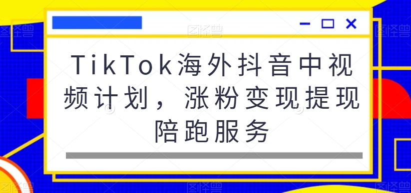 TikTok海外抖音中视频计划，涨粉变现提现陪跑服务-云创网