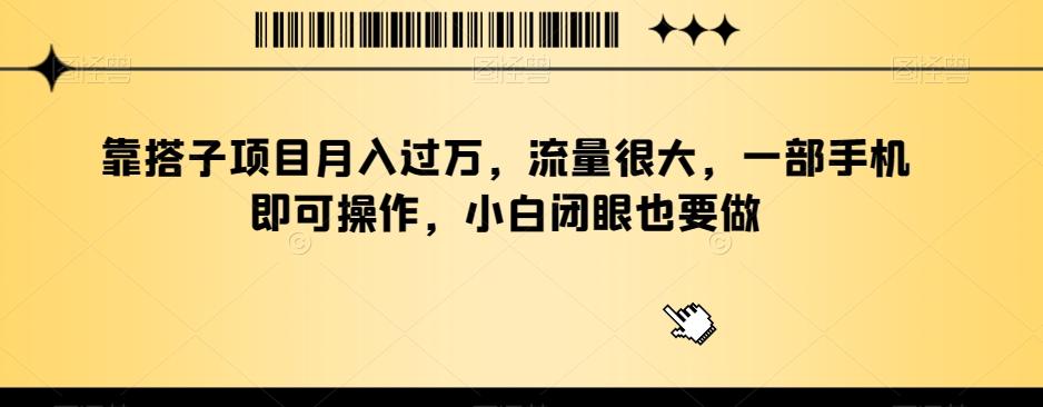 靠搭子项目月入过万，流量很大，一部手机即可操作，小白闭眼也要做-云创网