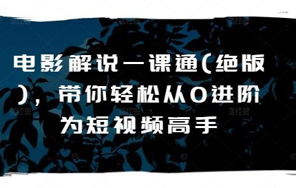 电影解说一课通(绝版)，带你轻松从0进阶为短视频高手-云创网