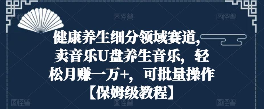 健康养生细分领域赛道，卖音乐U盘养生音乐，轻松月赚一万+，可批量操作【保姆级教程】-云创网