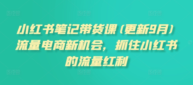 小红书笔记带货课(更新9月)流量电商新机会，抓住小红书的流量红利-云创网