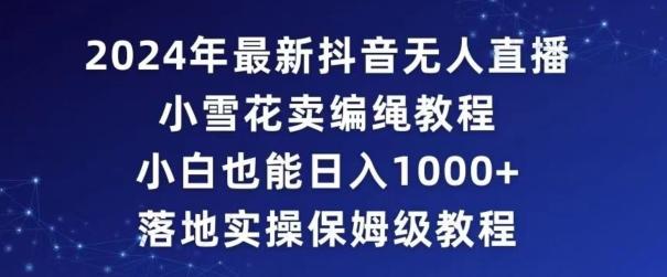 2024年抖音最新无人直播小雪花卖编绳项目，小白也能日入1000+落地实操保姆级教程【揭秘】-云创网
