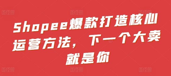 Shopee爆款打造核心运营方法，下一个大卖就是你-云创网