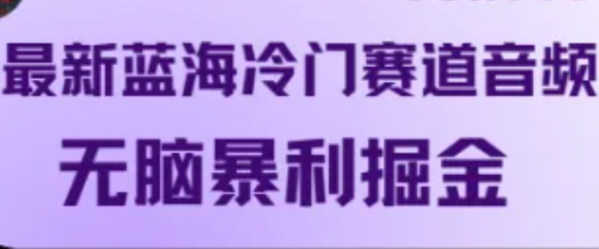 最新蓝海冷门赛道音频，无脑暴利掘金-云创网