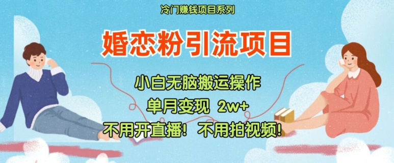 小红书婚恋粉引流，不用开直播，不用拍视频，不用做交付【揭秘】-云创网