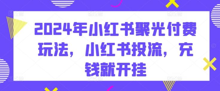 2024年小红书聚光付费玩法，小红书投流，充钱就开挂-云创网