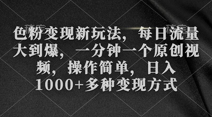 (9282期)色粉变现新玩法，每日流量大到爆，一分钟一个原创视频，操作简单，日入1…-云创网