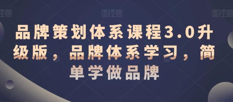 品牌策划体系课程3.0升级版，品牌体系学习，简单学做品牌-云创网