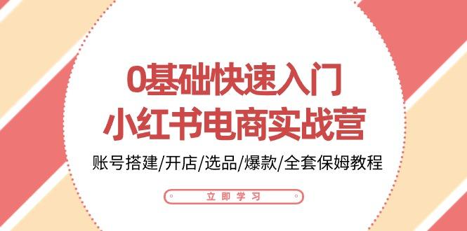0基础快速入门-小红书电商实战营：账号搭建/开店/选品/爆款/全套保姆教程-云创网