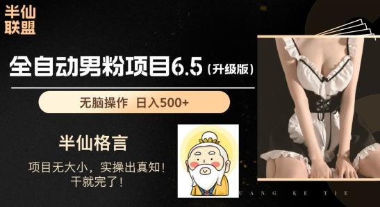 男粉项目6.5升级版，全自动男粉项目，日收入1K+【揭秘】-云创网
