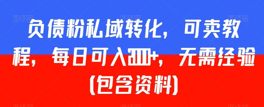 负债粉私域转化，可卖教程，每日可入2000+，无需经验（包含资料）【揭秘】-云创网