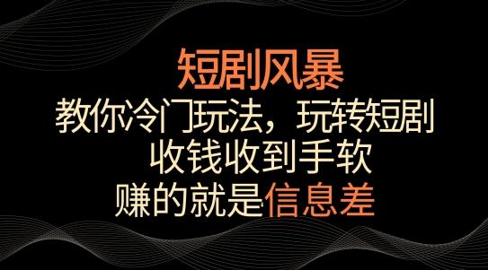 短剧风暴，教你冷门玩法，玩转短剧，收钱收到手软【揭秘】-云创网