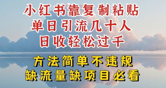 小红书靠复制粘贴单日引流几十人目收轻松过千，方法简单不违规【揭秘】-云创网