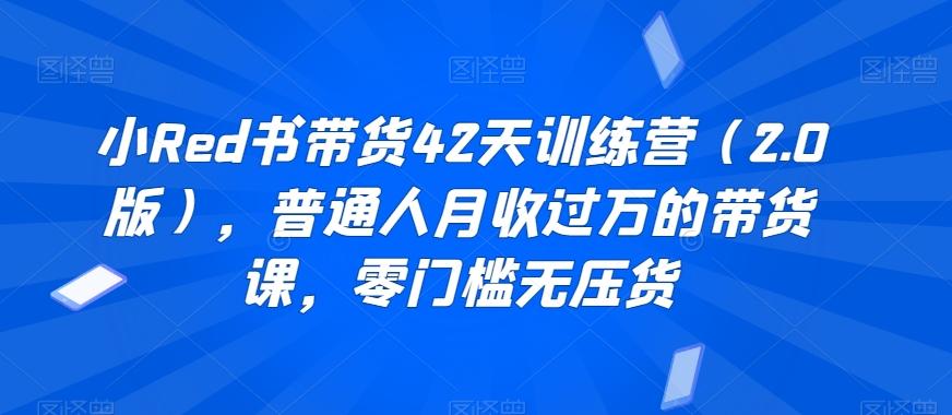 小Red书带货42天训练营(2.0版)，普通人月收过万的带货课，零门槛无压货-云创网