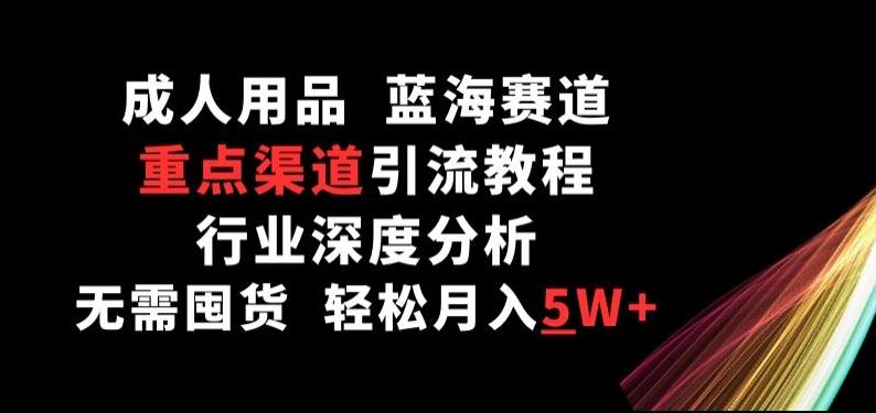 成人用品，蓝海赛道，重点渠道引流教程，行业深度分析，无需囤货，轻松月入5W+【揭秘】-云创网