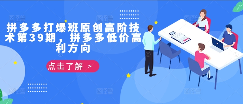拼多多打爆班原创高阶技术第39期，拼多多低价高利方向-云创网