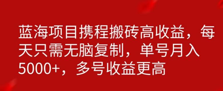 携程搬砖项目，只需每天无脑复制，月入5000+-云创网