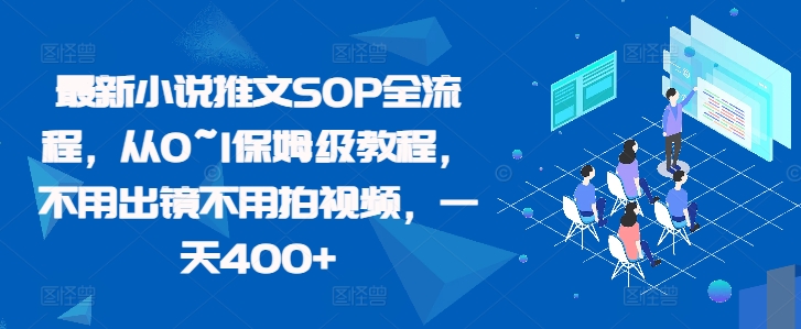 最新小说推文SOP全流程，从0~1保姆级教程，不用出镜不用拍视频，一天400+-云创网
