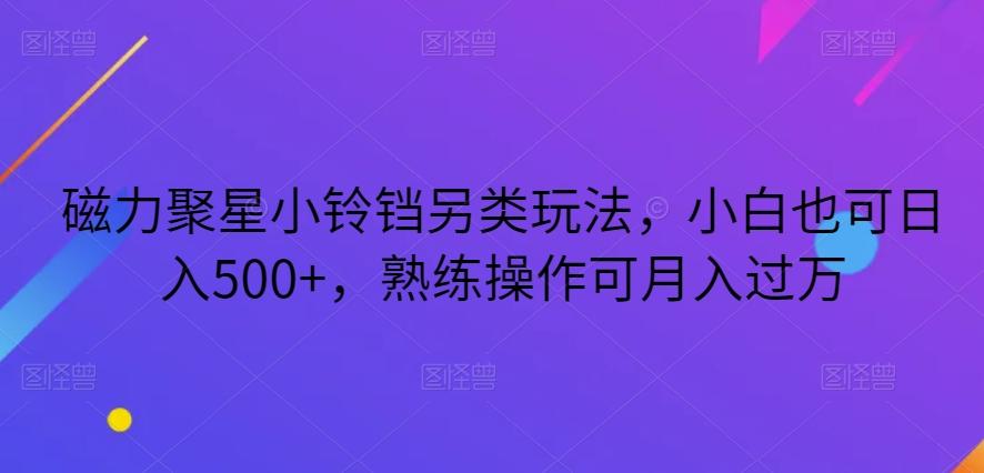 磁力聚星小铃铛另类玩法，小白也可日入500+，熟练操作可月入过万-云创网