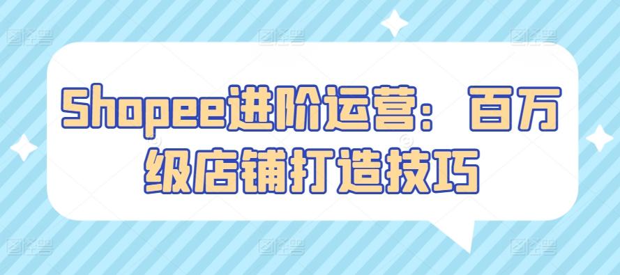 Shopee进阶运营：百万级店铺打造技巧-云创网
