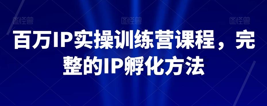 百万IP实操训练营课程，完整的IP孵化方法-云创网