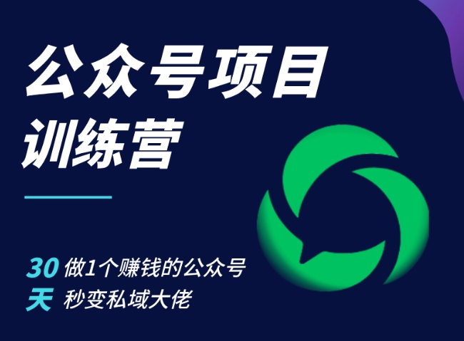 公众号项目训练营，30天做1个赚钱的公众号，秒变私域大佬-云创网